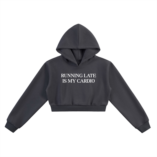 RUNNING LATE CORE CROP HOODIE